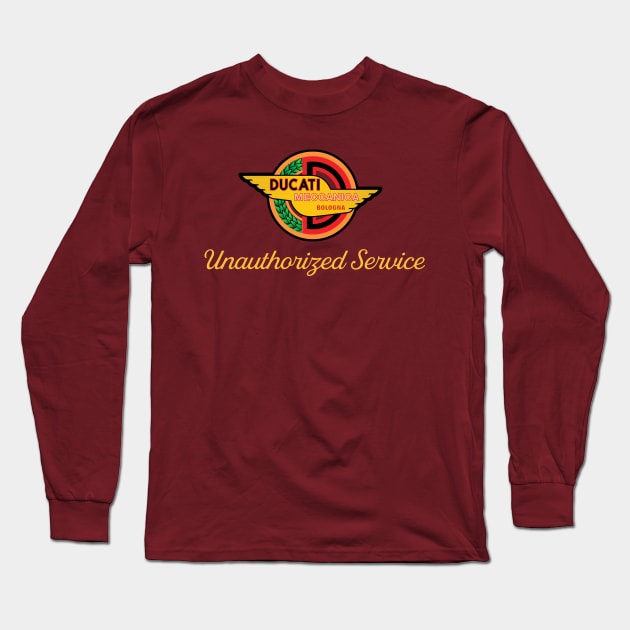 Ducati Motorcycles service Long Sleeve T-Shirt by Midcenturydave
